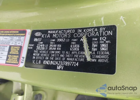 2018 Kia Soul from USA, damaged, VIN KNDJN2A23J7897714